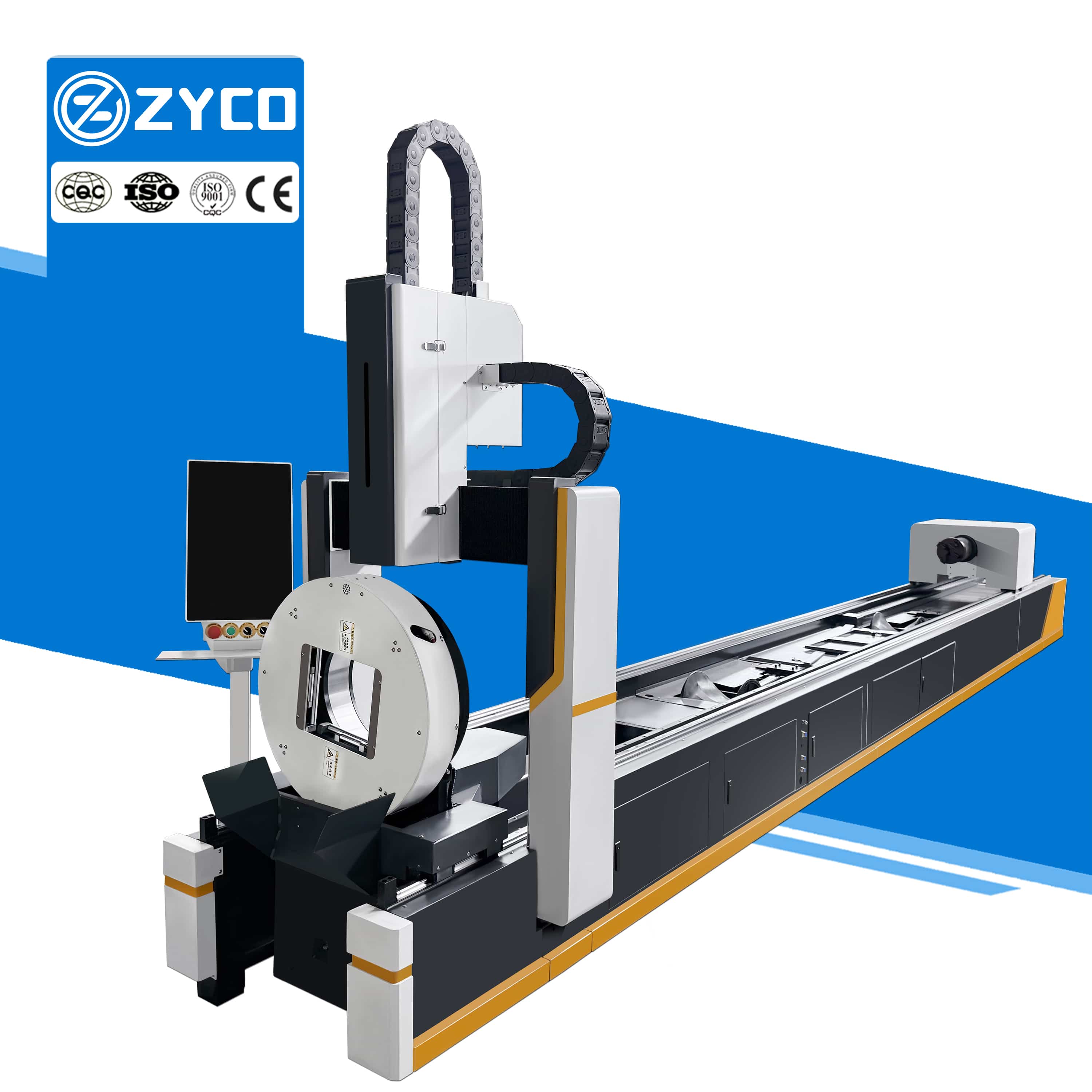 ZYCO Automatische CNC-Faserlaser-Rohrschneidmaschine für Edelstahl und Stahl